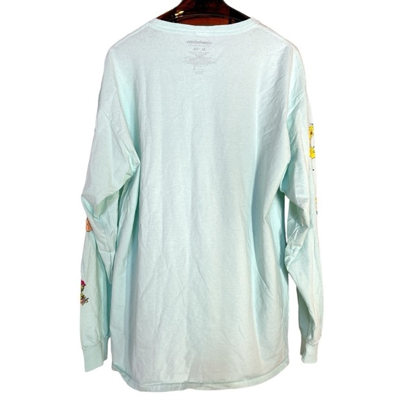 Nickelodeon Faves Long Sleeve T-shirt Graphic Top Crew Neck Green Size XL - Picture 5 of 12